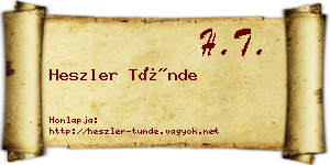 Heszler Tünde névjegykártya