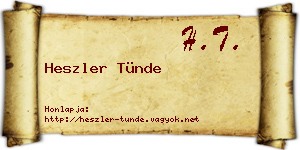 Heszler Tünde névjegykártya